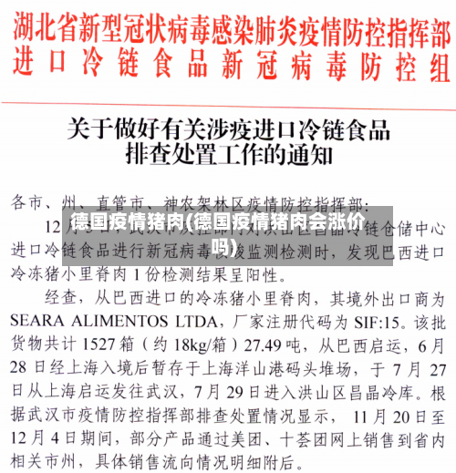 德国疫情猪肉(德国疫情猪肉会涨价吗)