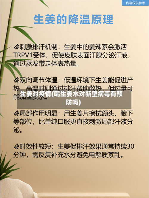 生姜对疫情(喝生姜水对新型病毒有预防吗)