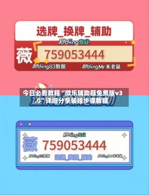 今日必看教程“微乐辅助器免费版v3.0”详细分享装挂步骤教程