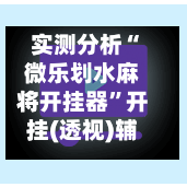 实测分析“微乐划水麻将开挂器”开挂(透视)辅助-第3张图片