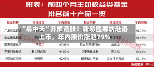 “易中天	”齐聚港股？新易盛筹划赴港上市，年内股价涨超79%-第3张图片