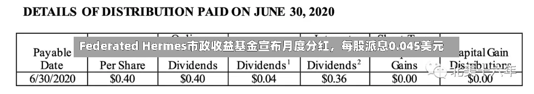 Federated Hermes市政收益基金宣布月度分红，每股派息0.045美元-第3张图片