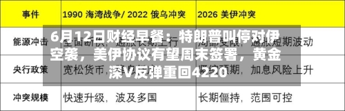6月12日财经早餐：特朗普叫停对伊空袭，美伊协议有望周末签署，黄金深V反弹重回4220-第2张图片