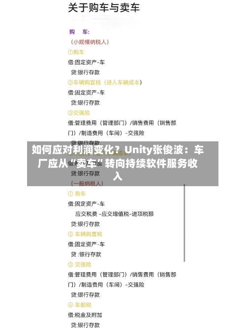 如何应对利润变化？Unity张俊波：车厂应从“卖车”转向持续软件服务收入-第3张图片
