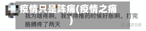 疫情只是阵痛(疫情之痛)
