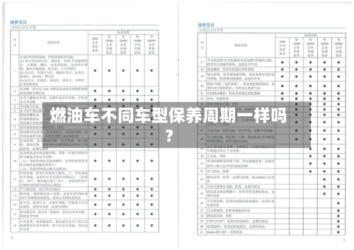 燃油车不同车型保养周期一样吗？