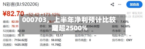 000703，上半年净利预计比较高增超2500%-第2张图片