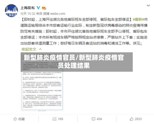新型肺炎疫情官员/新型肺炎疫情官员处理结果-第3张图片