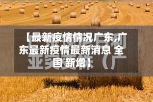 【最新疫情情况广东,广东最新疫情最新消息 全国 新增】-第3张图片
